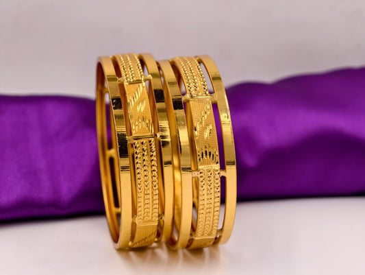 Premium Gold Plated Bangles/Kada | Set of 2 | For Daily Use