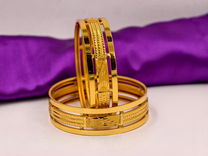 Premium Gold Plated Bangles/Kada | Set of 2 | For Daily Use