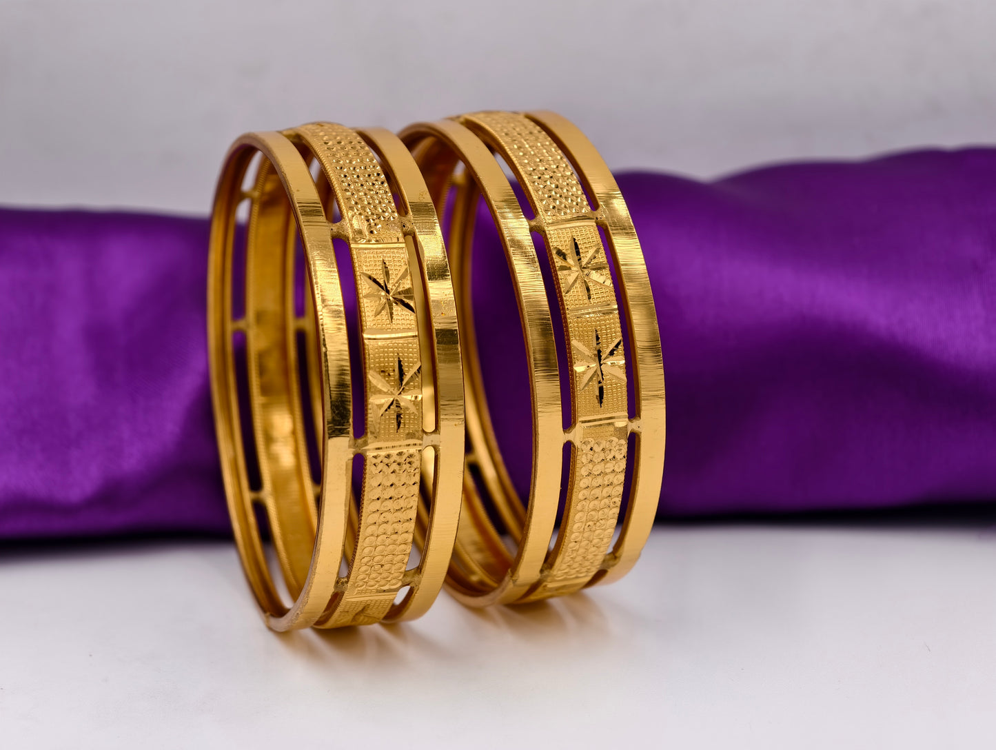 Premium Gold Plated Bangles/Kada | Set of 2 | For Daily Use