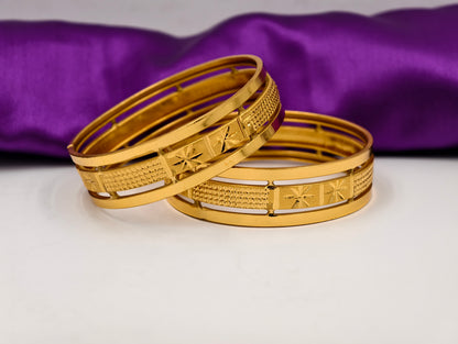 Premium Gold Plated Bangles/Kada | Set of 2 | For Daily Use