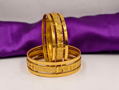 Premium Gold Plated Bangles/Kada | Set of 2 | For Daily Use