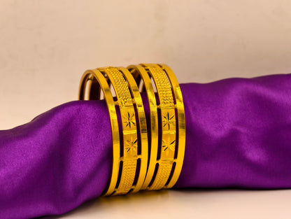 Premium Gold Plated Bangles/Kada | Set of 2 | For Daily Use