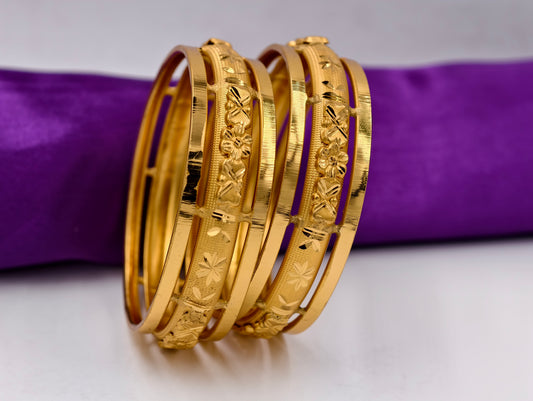 Premium Gold Plated Bangles/Kada | Set of 2 | For Daily Use
