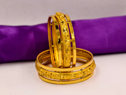 Premium Gold Plated Bangles/Kada | Set of 2 | For Daily Use