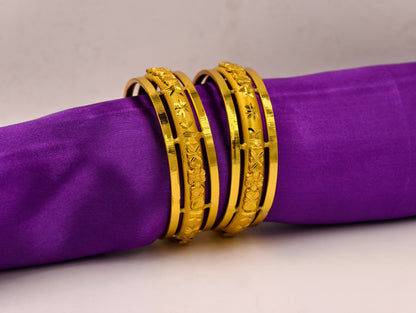 Premium Gold Plated Bangles/Kada | Set of 2 | For Daily Use