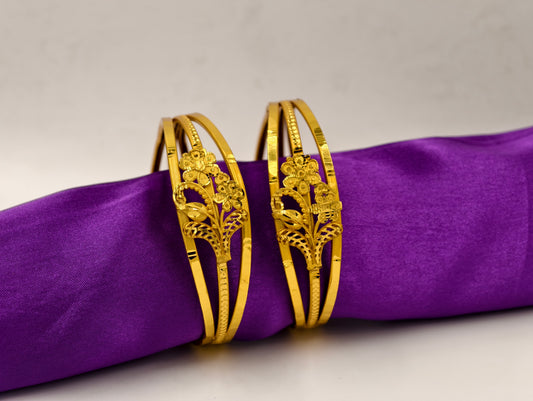 Premium Gold Plated Bangles/Kada | Set of 2 | For Daily Use