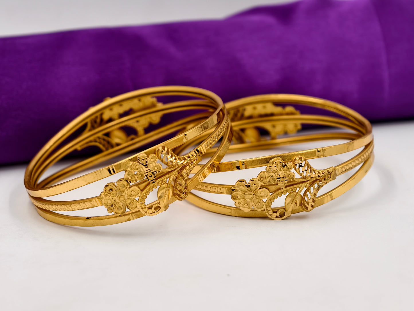 Premium Gold Plated Bangles/Kada | Set of 2 | For Daily Use