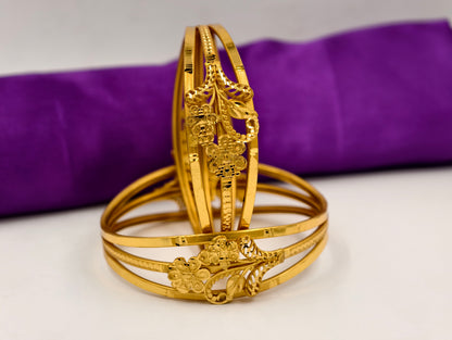 Premium Gold Plated Bangles/Kada | Set of 2 | For Daily Use