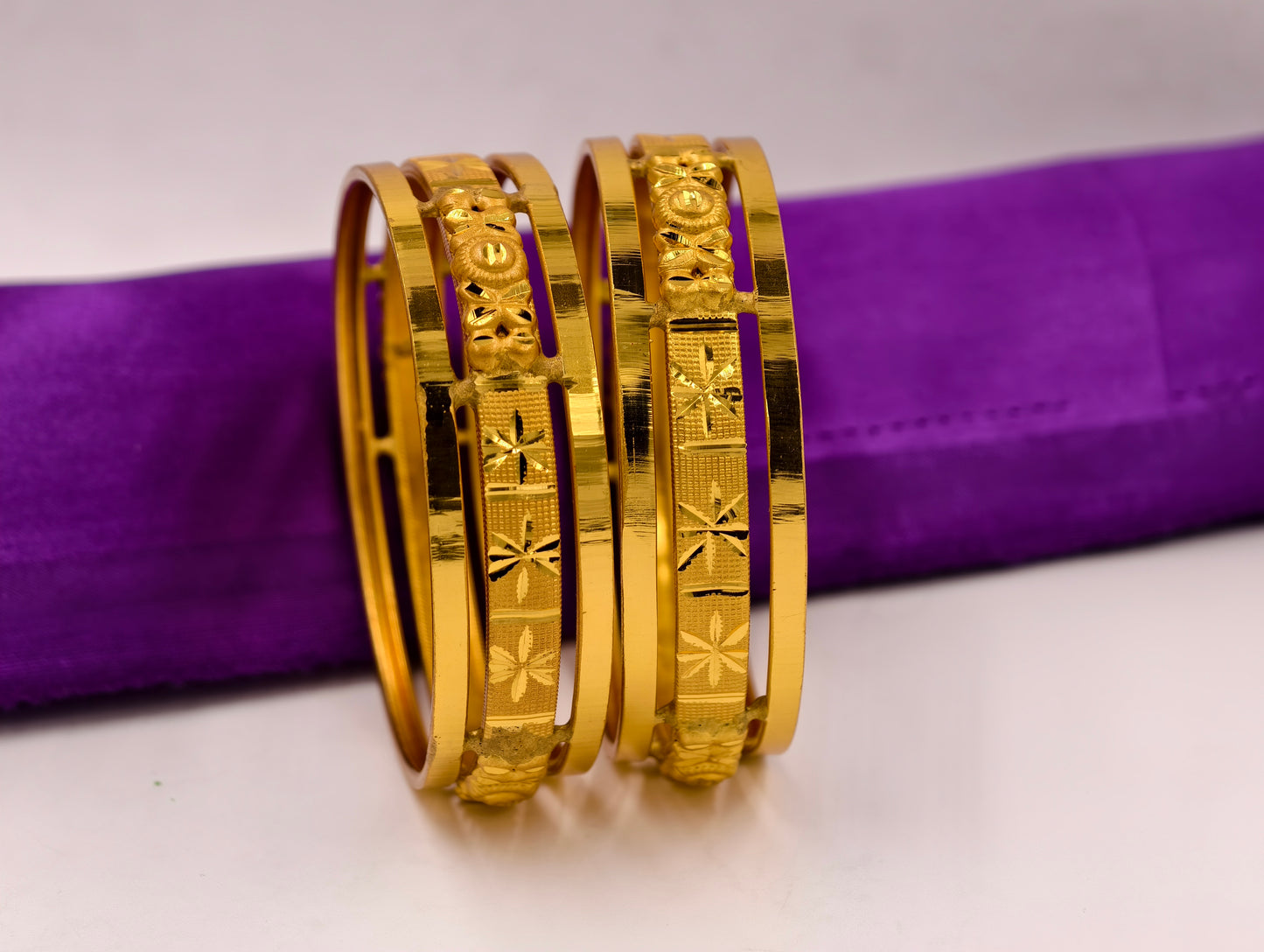Premium Gold Plated Bangles/Kada | Set of 2 | For Daily Use
