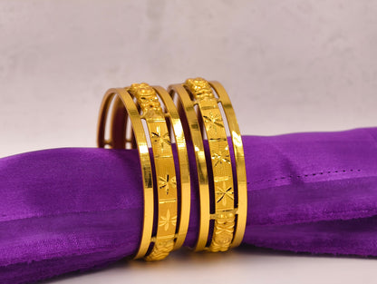 Premium Gold Plated Bangles/Kada | Set of 2 | For Daily Use