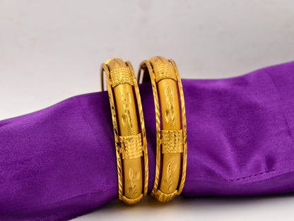 Premium Gold Plated Bangles/Kada | Set of 2 | For Daily Use