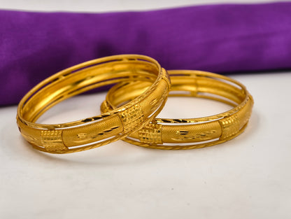 Premium Gold Plated Bangles/Kada | Set of 2 | For Daily Use