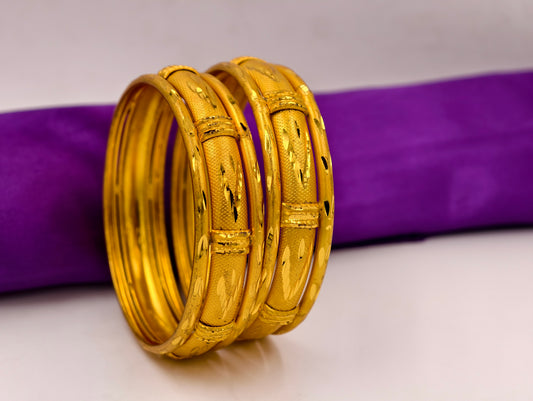 Premium Gold Plated Bangles/Kada | Set of 2 | For Daily Use