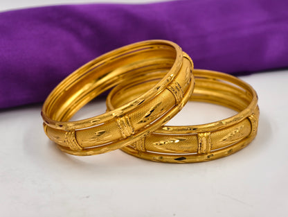 Premium Gold Plated Bangles/Kada | Set of 2 | For Daily Use