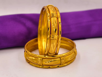 Premium Gold Plated Bangles/Kada | Set of 2 | For Daily Use