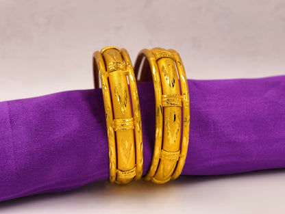 Premium Gold Plated Bangles/Kada | Set of 2 | For Daily Use
