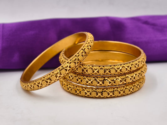 Premium Gold Plated Bangles/Kada | Set of 2 | For Daily Use
