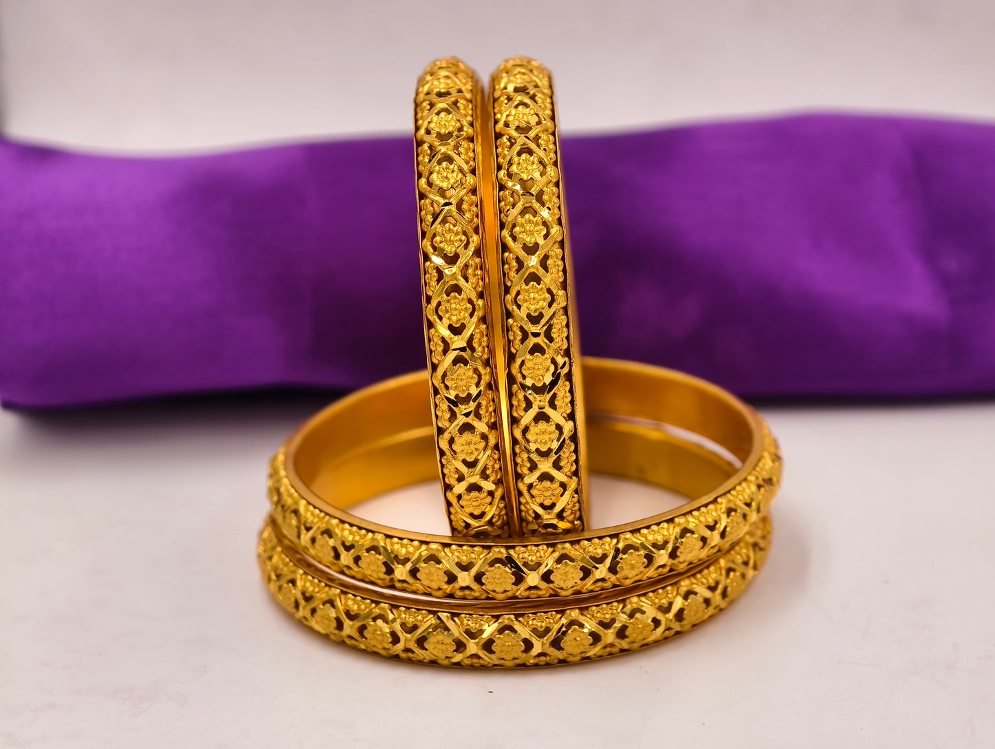Premium Gold Plated Bangles/Kada | Set of 2 | For Daily Use