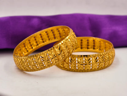 Premium Gold Plated Bangles/Kada | Set of 2 | For Daily Use