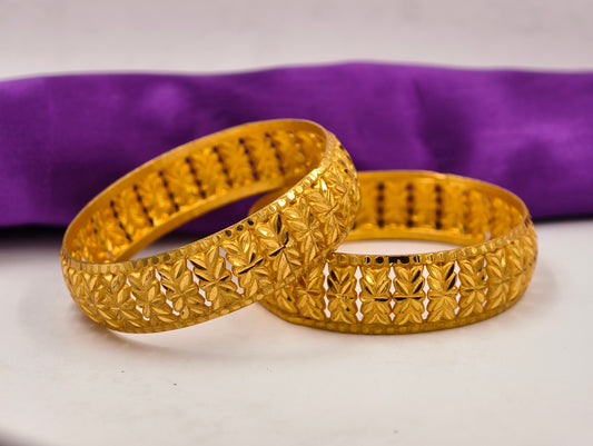 Premium Gold Plated Bangles/Kada | Set of 2 | For Daily Use