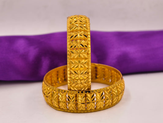 Premium Gold Plated Bangles/Kada | Set of 2 | For Daily Use