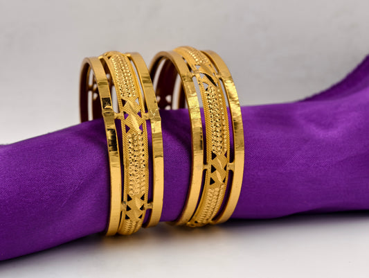 Premium Gold Plated Bangles/Kada | Set of 2 | For Daily Use