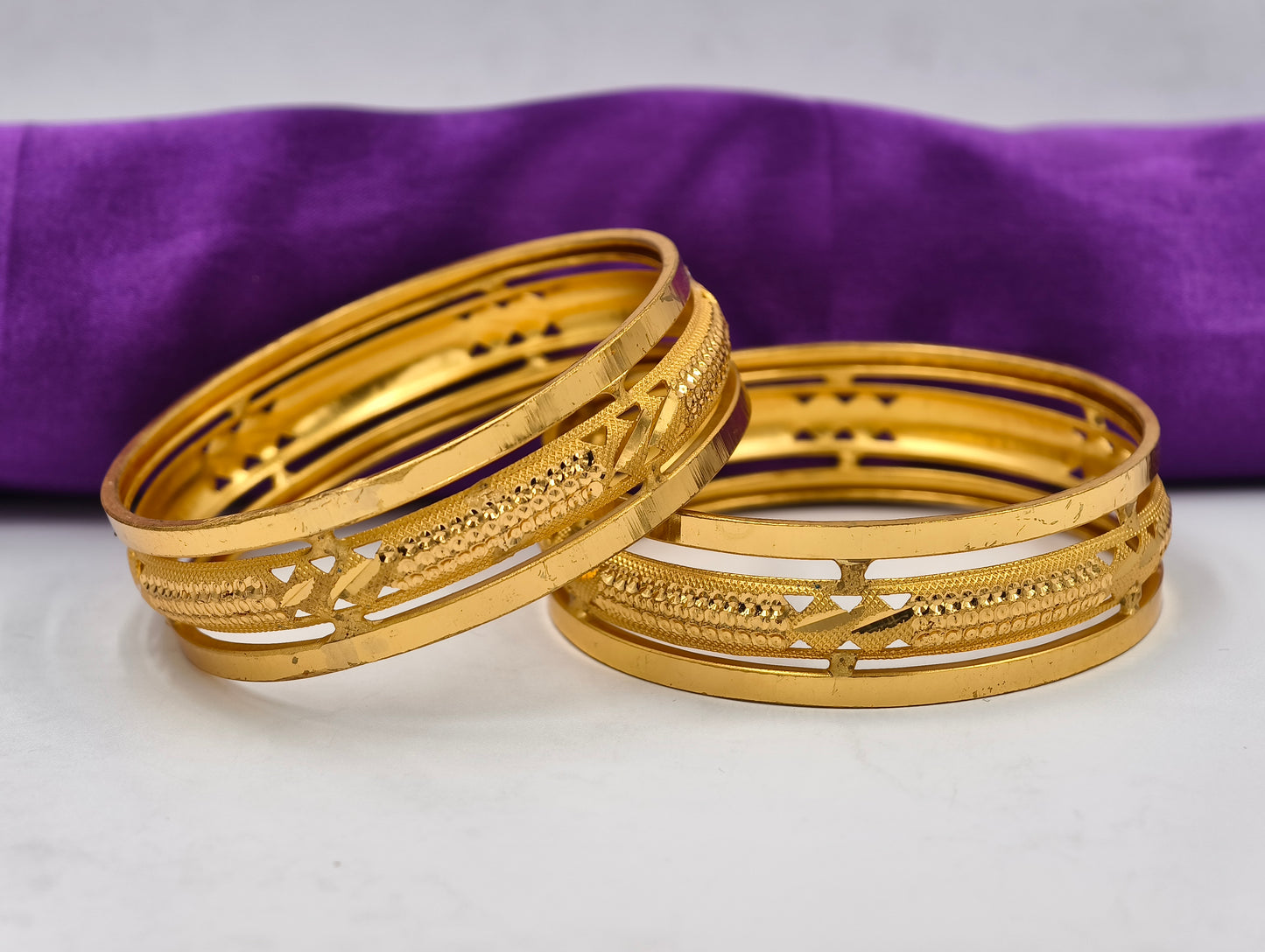 Premium Gold Plated Bangles/Kada | Set of 2 | For Daily Use
