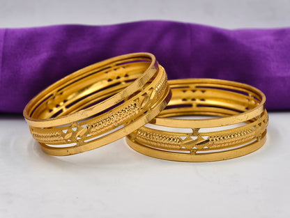 Premium Gold Plated Bangles/Kada | Set of 2 | For Daily Use