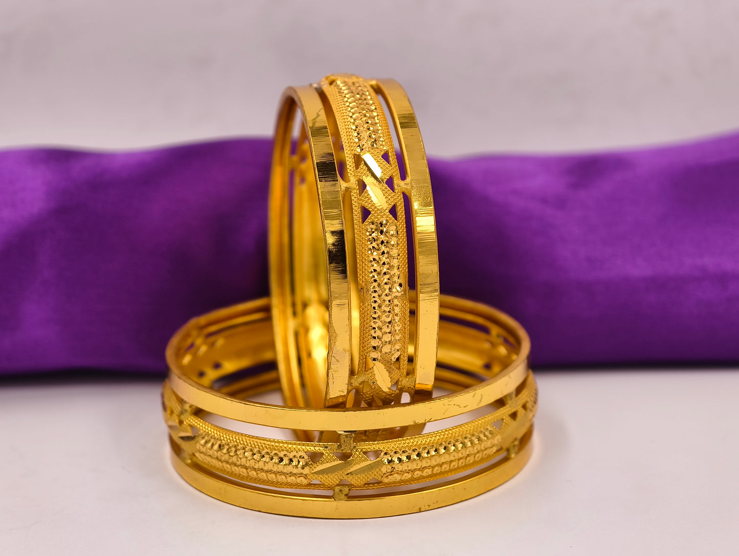 Premium Gold Plated Bangles/Kada | Set of 2 | For Daily Use