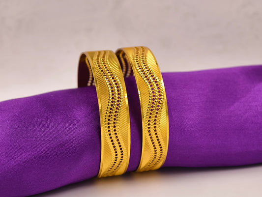 Premium Gold Plated Bangles/Kada | Set of 2 | For Daily Use