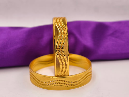 Premium Gold Plated Bangles/Kada | Set of 2 | For Daily Use