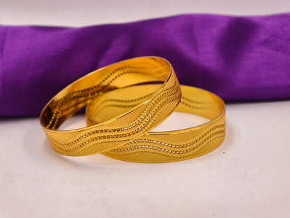 Premium Gold Plated Bangles/Kada | Set of 2 | For Daily Use