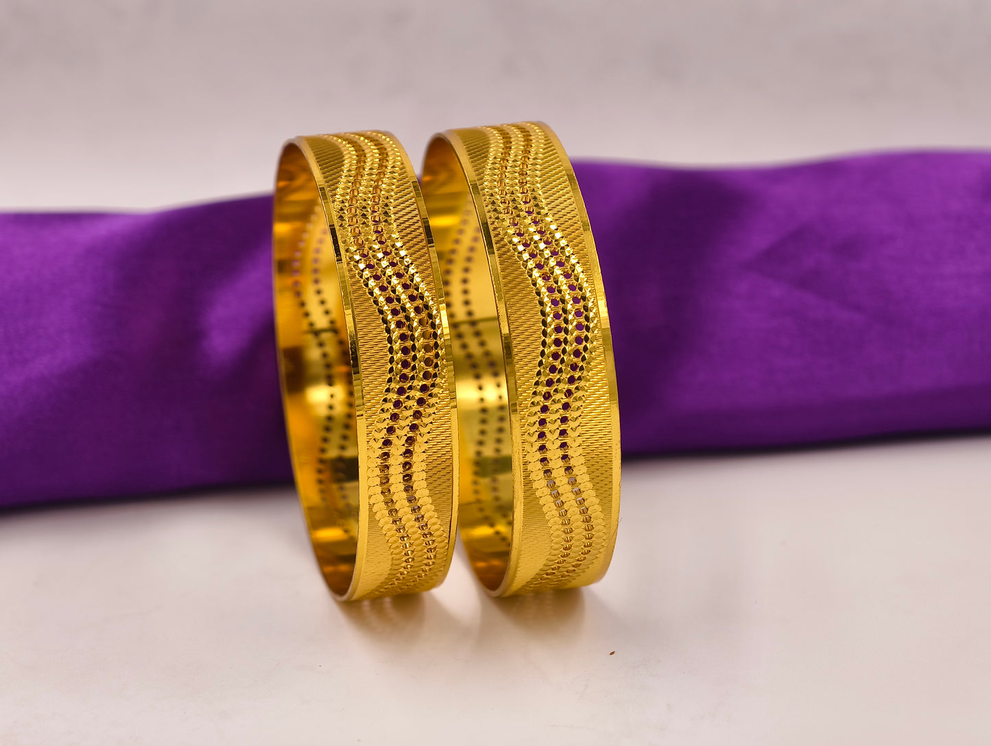 Premium Gold Plated Bangles/Kada | Set of 2 | For Daily Use