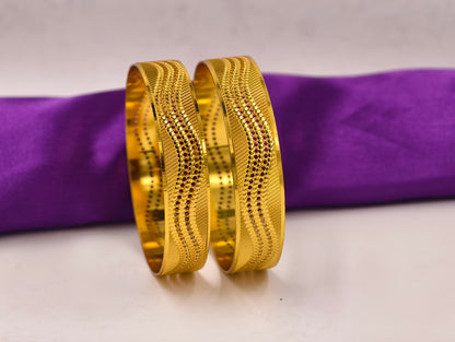 Premium Gold Plated Bangles/Kada | Set of 2 | For Daily Use