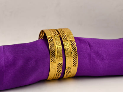 Premium Gold Plated Bangles/Kada | Set of 2 | For Daily Use