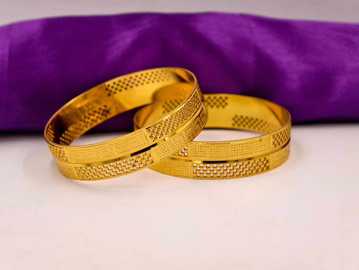 Premium Gold Plated Bangles/Kada | Set of 2 | For Daily Use