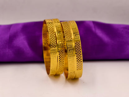 Premium Gold Plated Bangles/Kada | Set of 2 | For Daily Use