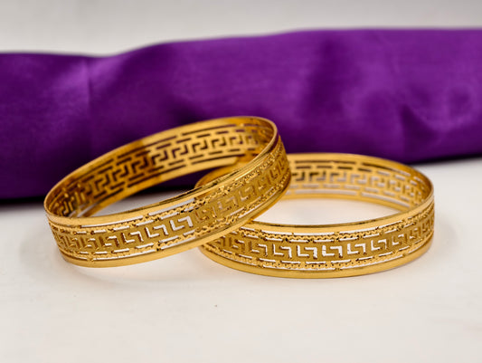 Premium Gold Plated Bangles/Kada | Set of 2 | For Daily Use