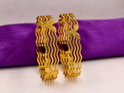 Premium Gold Plated Bangles/Kada | Set of 2 | For Daily Use