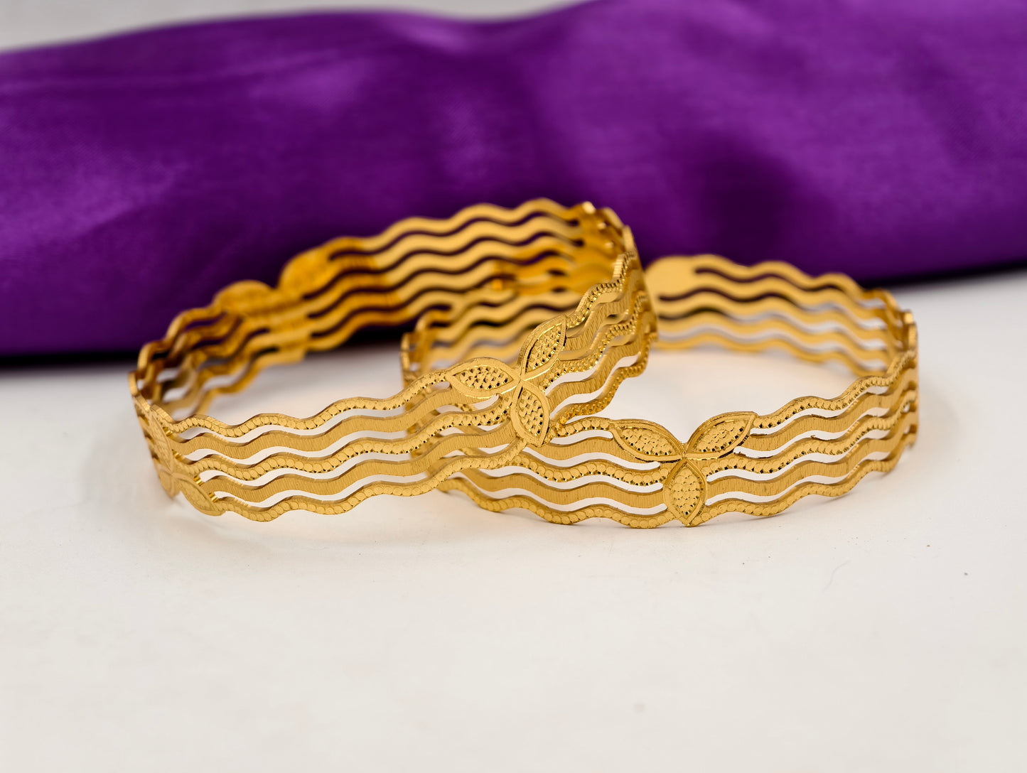 Premium Gold Plated Bangles/Kada | Set of 2 | For Daily Use