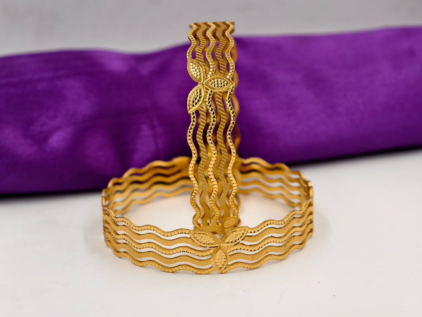 Premium Gold Plated Bangles/Kada | Set of 2 | For Daily Use