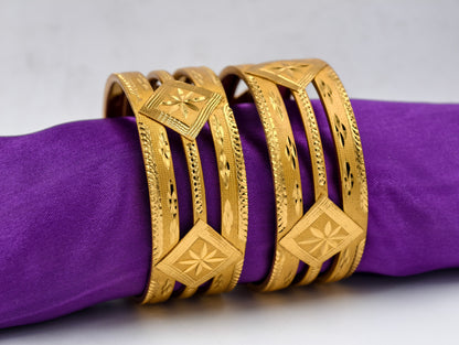 Premium Gold Plated Bangles/Kada | Set of 2 | For Daily Use