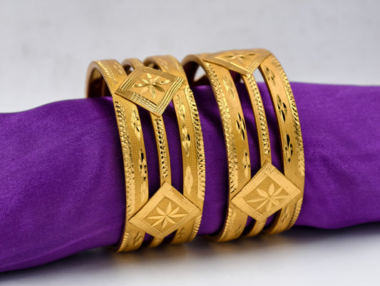 Premium Gold Plated Bangles/Kada | Set of 2 | For Daily Use