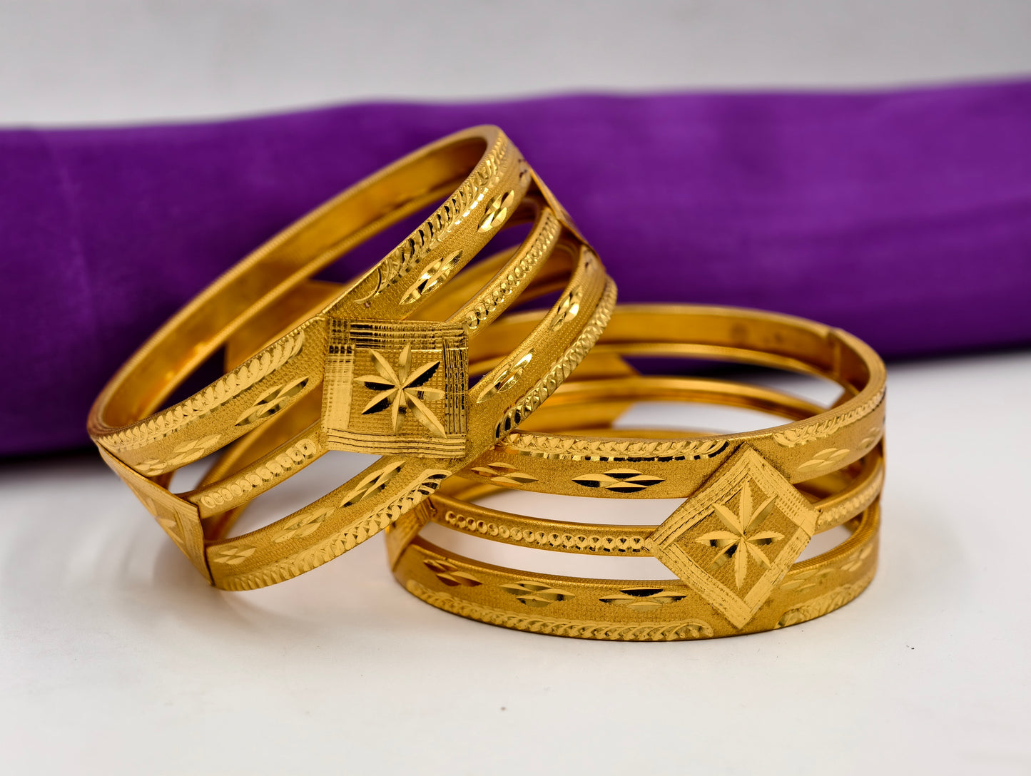 Premium Gold Plated Bangles/Kada | Set of 2 | For Daily Use