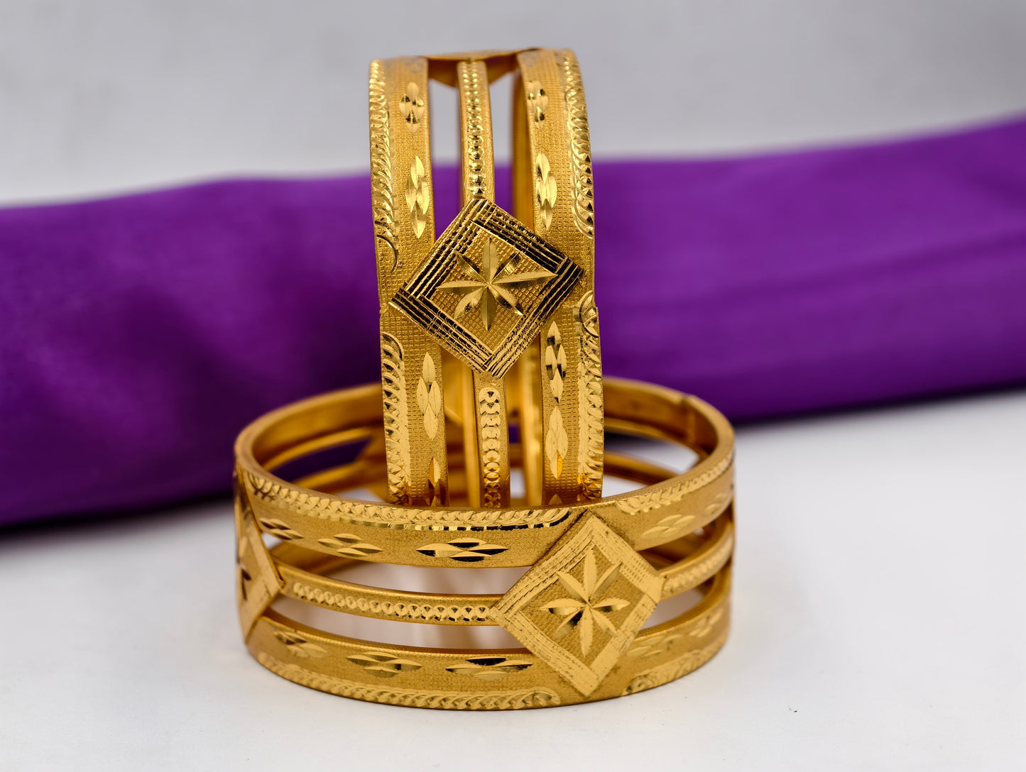 Premium Gold Plated Bangles/Kada | Set of 2 | For Daily Use