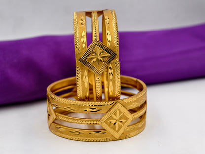 Premium Gold Plated Bangles/Kada | Set of 2 | For Daily Use