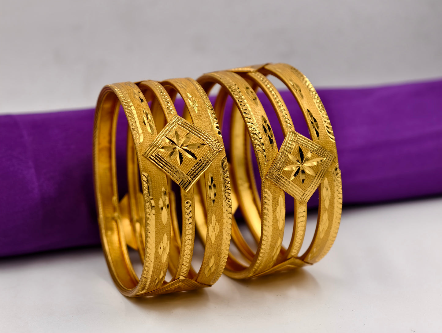 Premium Gold Plated Bangles/Kada | Set of 2 | For Daily Use