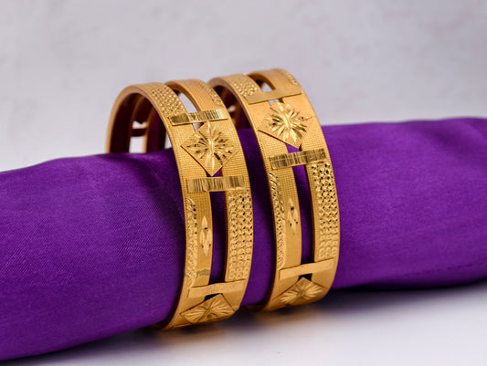Premium Gold Plated Bangles/Kada | Set of 2 | For Daily Use