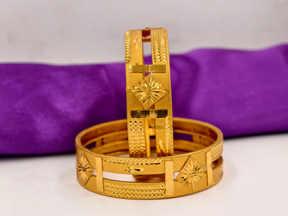 Premium Gold Plated Bangles/Kada | Set of 2 | For Daily Use
