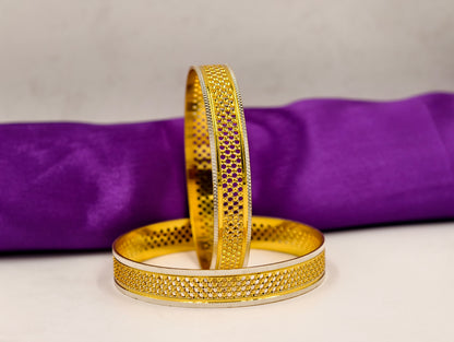 Premium Gold Plated Bangles/Kada | Set of 2 | For Daily Use